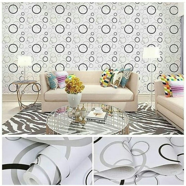 WALLPAPER DINDING 45 CM X 10M /9,5M  STICKER POLKADOT