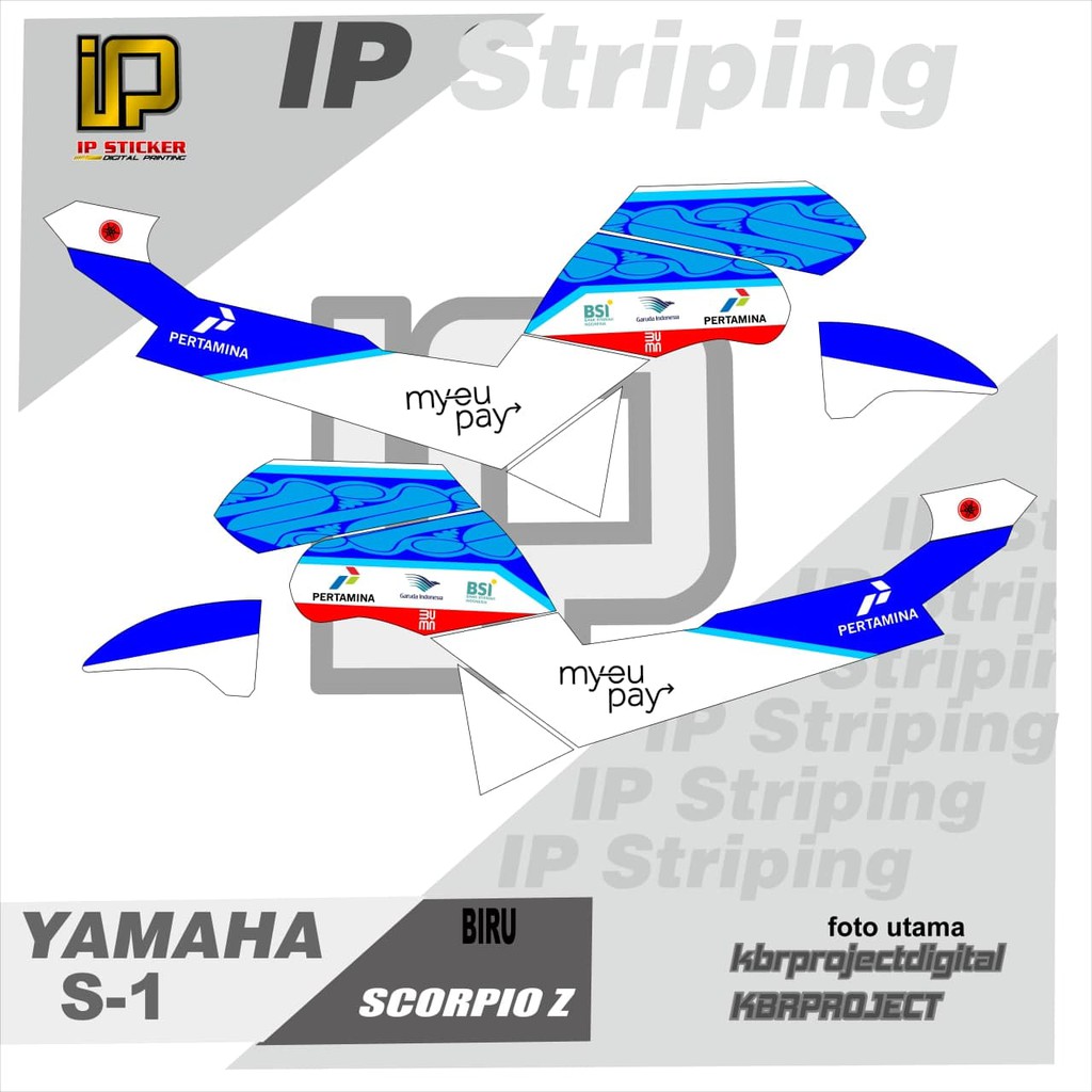 scorpio z striping scorpio z motor yamaha motor sticker variasi Racing.S-1 (cod) stiker motor