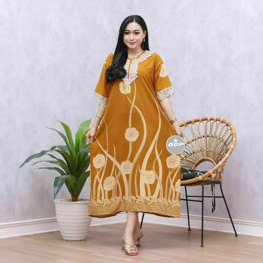Temukan DASTER ARAB ZEEMA | RAYON SUPER GRADE A | RESLETING DEPAN BUSUI | RENDA MILO-Ilalang kuning