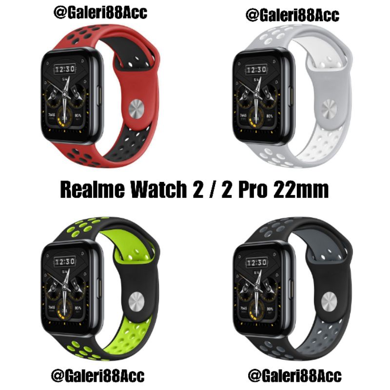 Original Tali Jam 22mm Watch Strap Realme Watch 2 / Realme Watch 2 Pro - Nike Rubber SIlikon Sporty