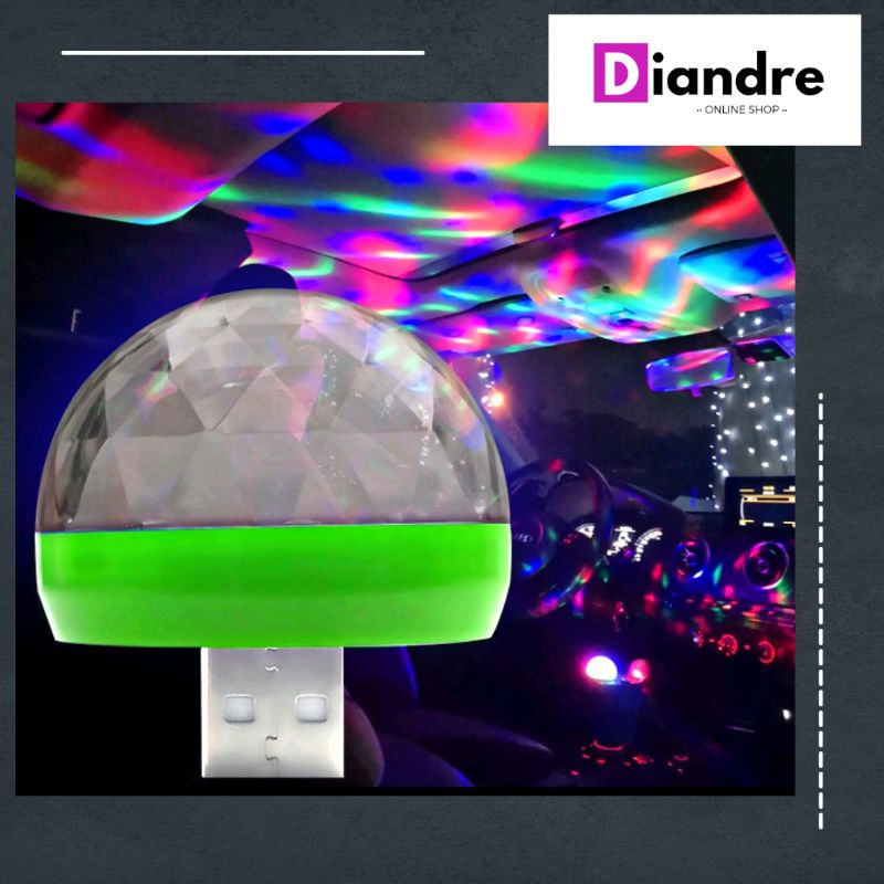 LAMPU LED RGB DISCO COLOK USB LAMPU KABIN MOBIL INTERIOR DISCO LAMP