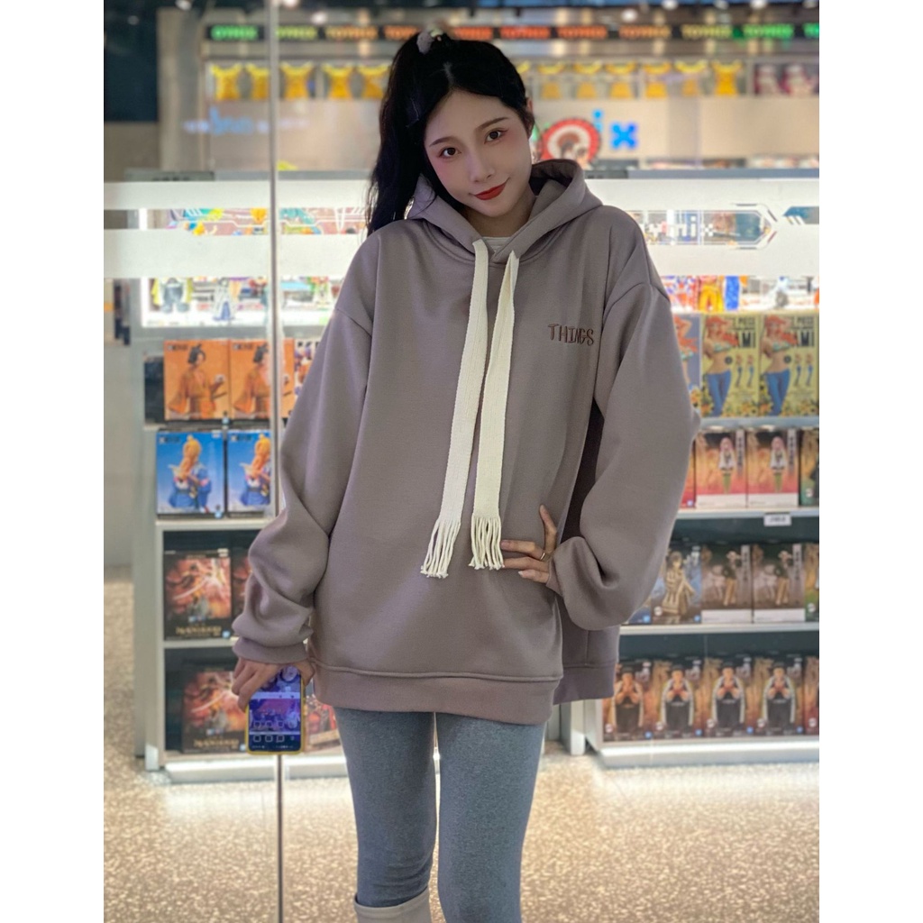 #Sisjuly# Sweater wanita bulu tebal wanita musim gugur dan musim dingin baru jaket berkerudung longg