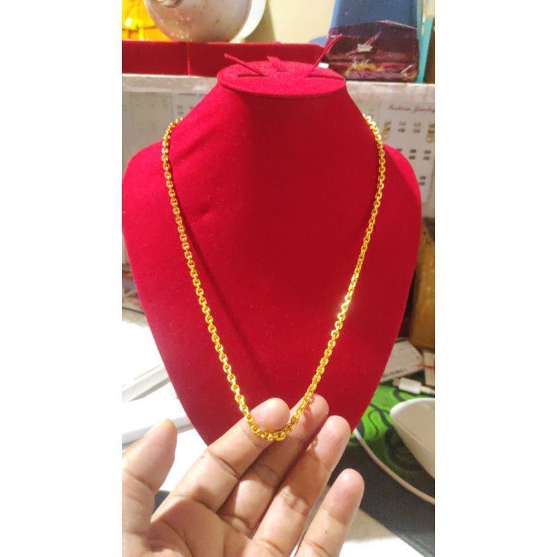 kalung rantai Nori / rantai medan lapis emas 24k
