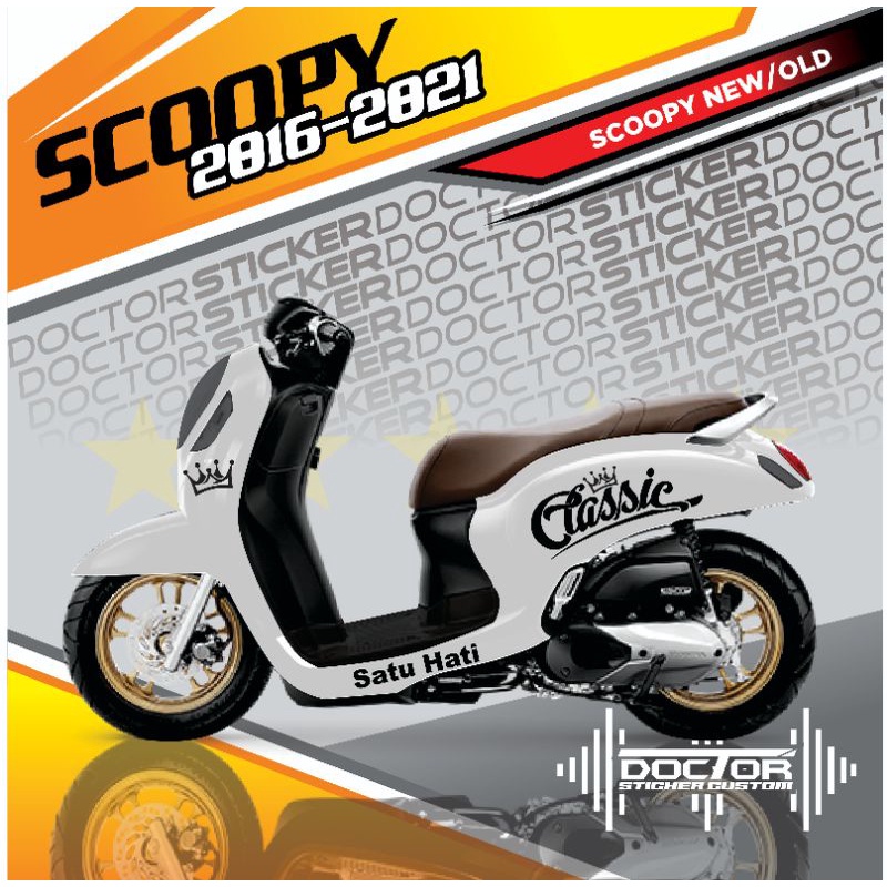 Stiker scoopy striping cutting full Classic 1set