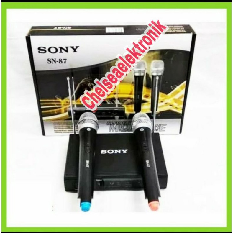 Jual MIC SONY WIRELESS SN 87 ISI 2 MIC MURAH BAGUS BUAT KARAOKE IMAM