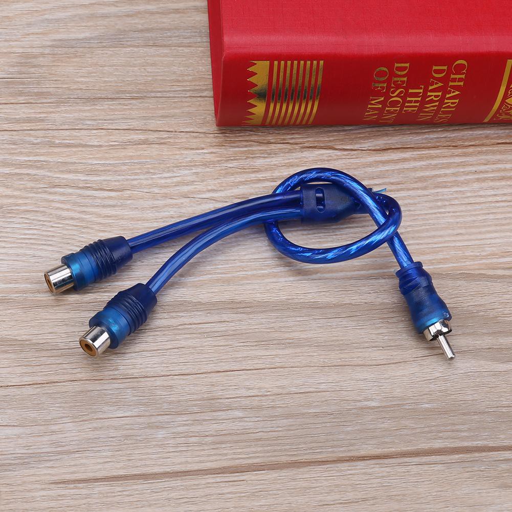 1Pc Kabel Splitter 30cm 2 RCA Female to 1 RCA Male untuk Sistem Audio Mobil Vivid