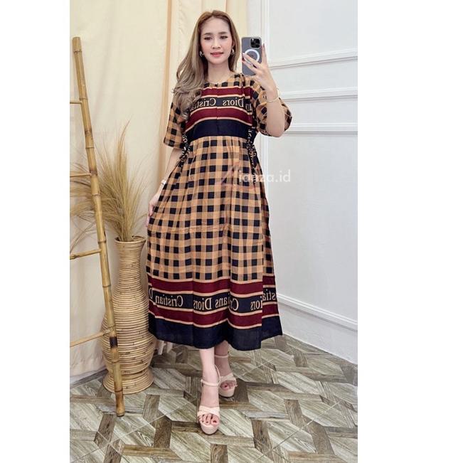 Penjualan Terbanyak.. Daster Dior Arken Midi Dress Kekinian 2022 Rayon Armor