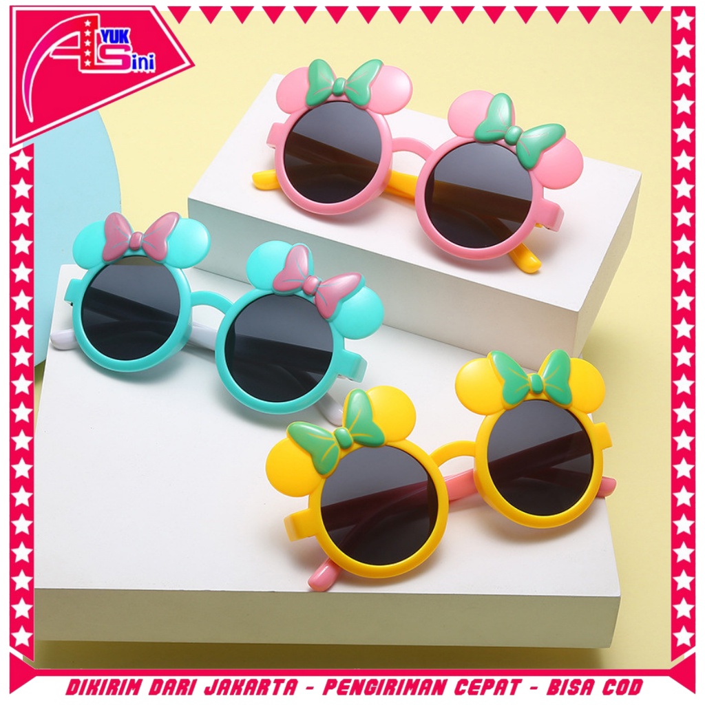 Kacamata Anak Fashion Motif Pita Kacamata Anak Motif Bunga Matahari Kacamata Hitam High Quality Kids Sunglasses Kaca Mata Murah Import