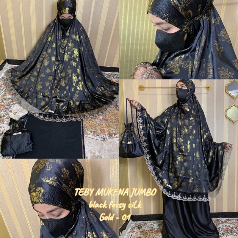 Mukena Silk TEBY EXCLUSIVE Jumbo Mukena Travel Dewasa