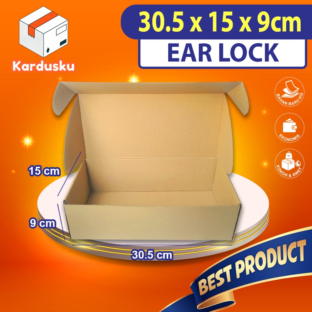 

Kardus Dus uk 30,5x15x9 cm (ECER) Die Cut Box Kotak Packing Aksesoris Baju Kue Hijab EARLOCK FULL