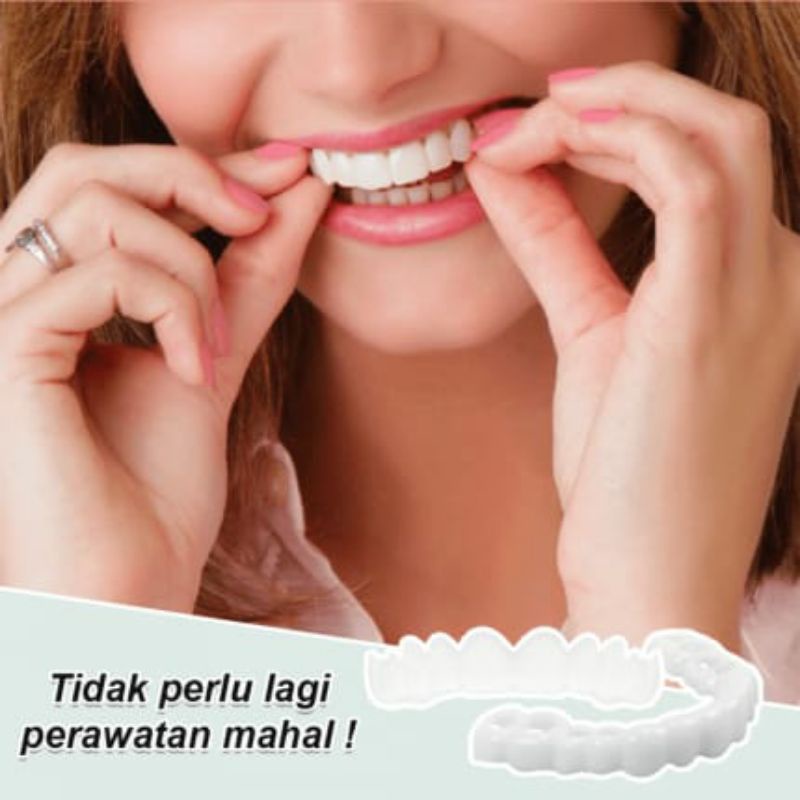 Gigi Palsu  Instan Snap On Smile 100% ORIGINAL Perawatan Kesehatan 1 set Gigi Palsu Renggang Tiruan 2