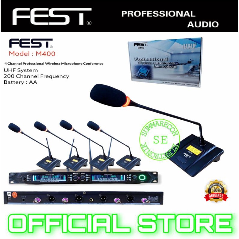 mic meja wireless 4 mic original fest m400 mic conference 4 mic meja original