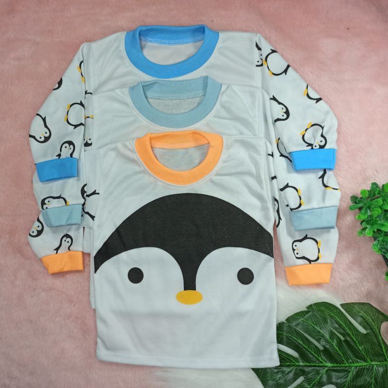 Ss#8003 Piyama Bayi Size 0-10bulan / Pakaian Bayi / Baju Tidur Anak Gambar Pinguin