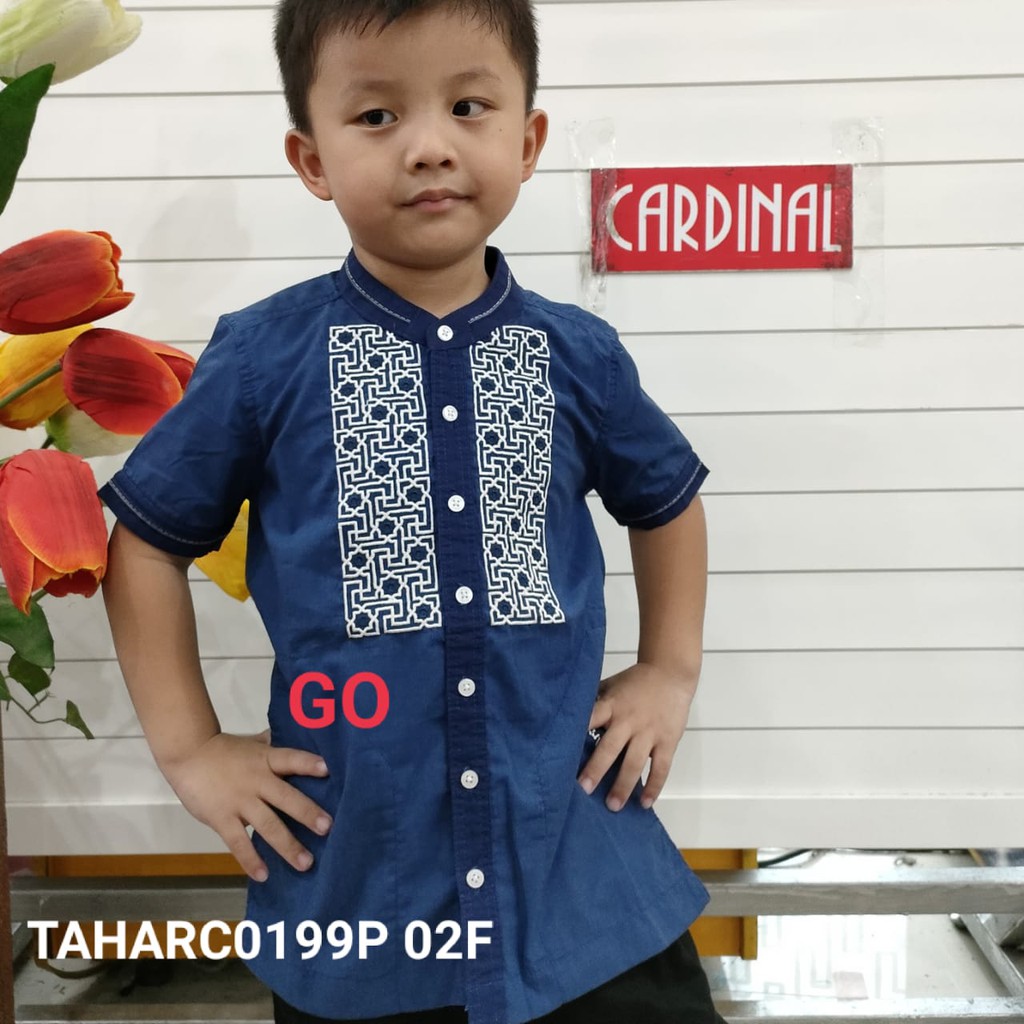 gos PG CARDINAL KIDS KEMEJA KOKO Anak Cowok Baju Muslim Pendek Pakaian Atasan Taqwa Anak Laki Laki