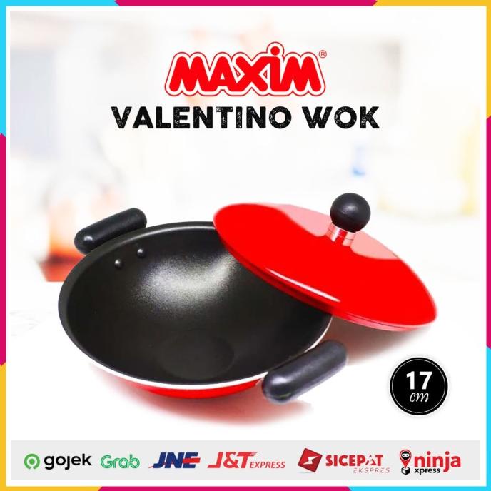 Wajan Maxim Valentino Teflon Mie Wok / Serabi 17 cm