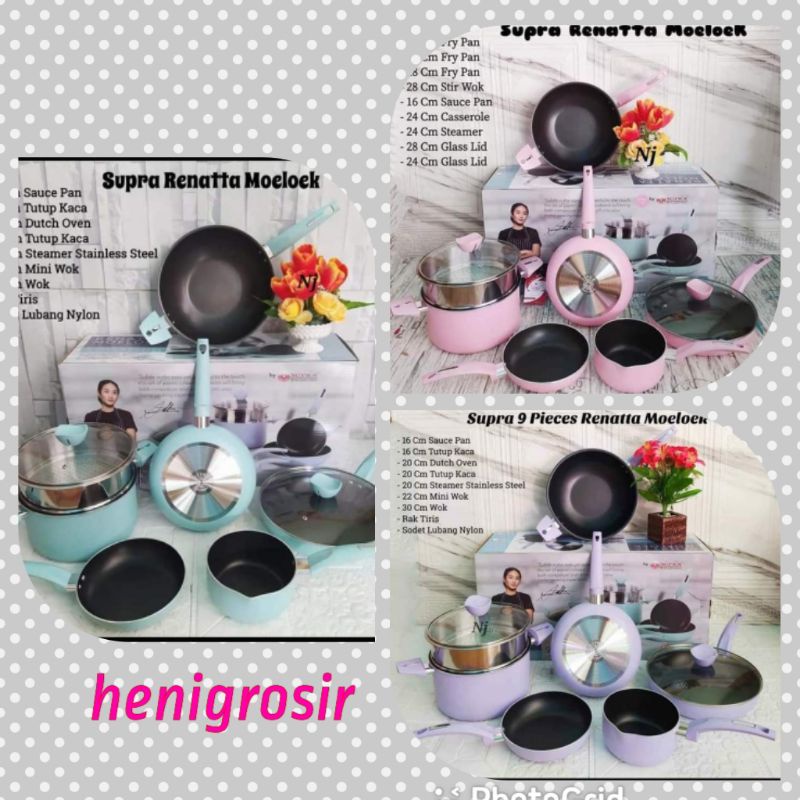 Panci SUPRA 9pcs EDISI Chef Renata/NEW Panci SUPRA 9pcs Pastel