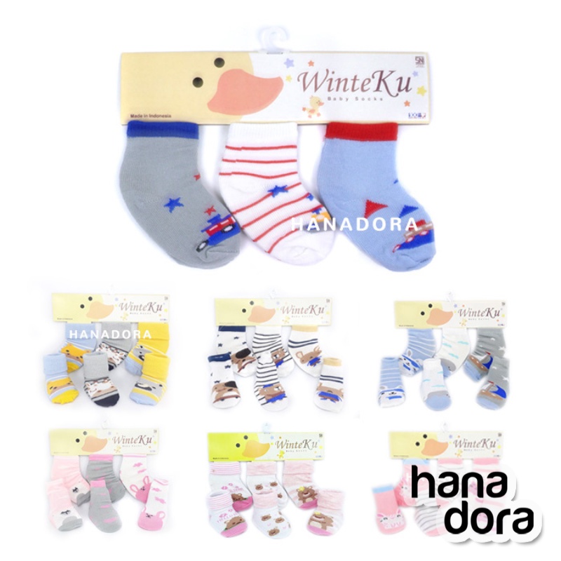 Winteku Kaos Kaki Bayi Set 3pcs - Girl