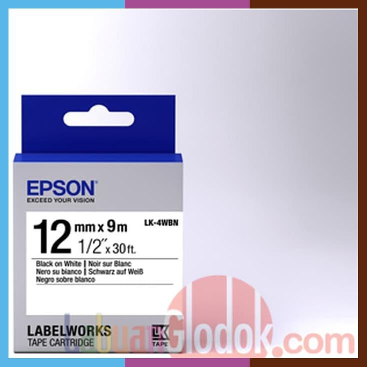 

Epson Label 12Mm Black On White 9M Labelworks Tape Cartridge Lk4Wbn