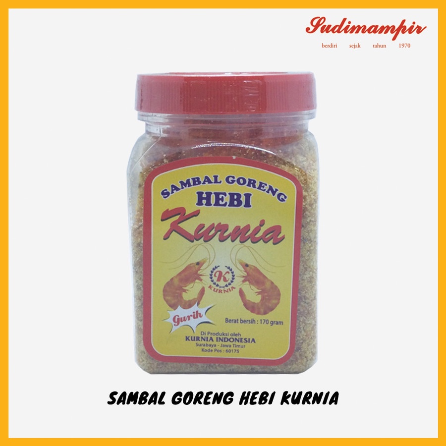 

Sambal Goreng Hebi Udang Kurnia (170 gram) - Oleh Oleh / Makanan Ringan Surabaya