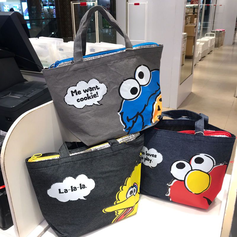 LUNCH BAG SESAME STREET MINISO TAS MAKAN LUNCH BAG MINISO ELMO COOKIE MONSTER BIG BIRD