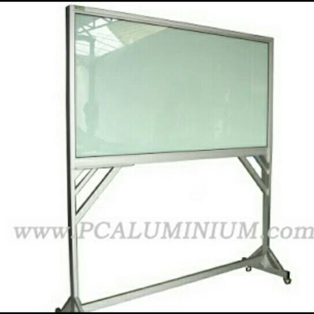Papan Tulis Glass Board 120x240 Standing Kaki 1 Muka Shopee Indonesia