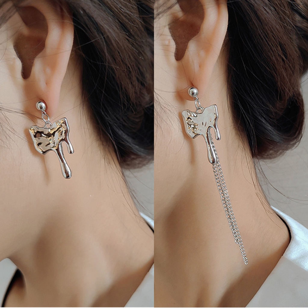 Anting Tusuk Asimetris Trendy Untuk Wanita