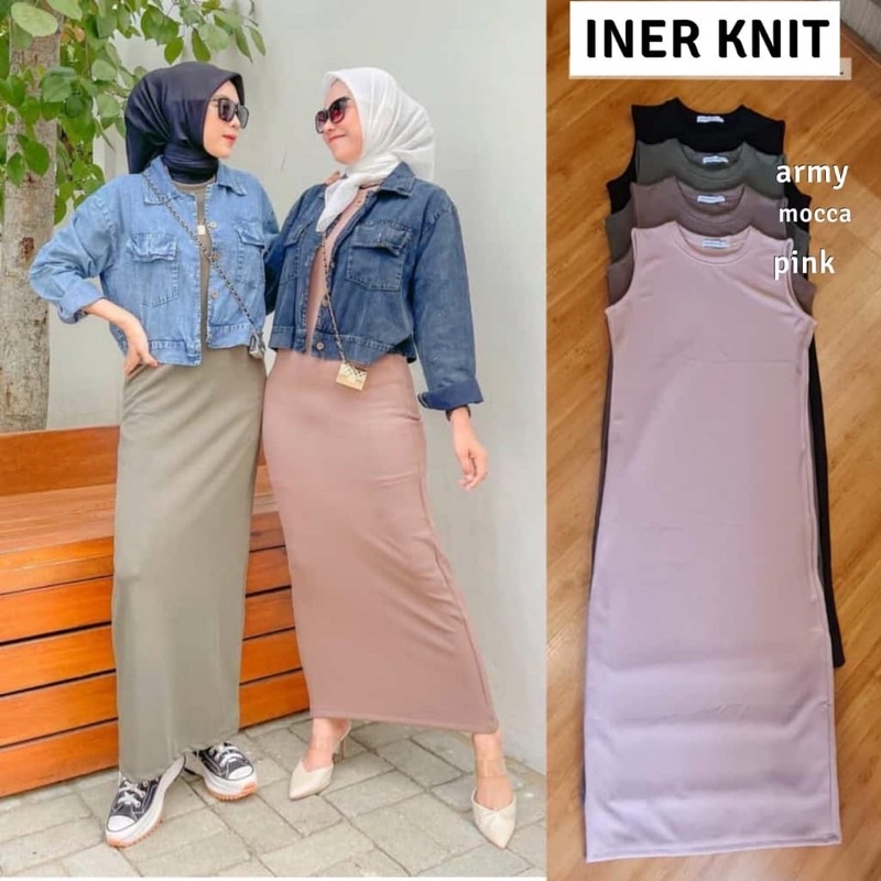 INNER SPAN KNIT - INNER DRESS TANPA LENGAN RAJUT KNIT