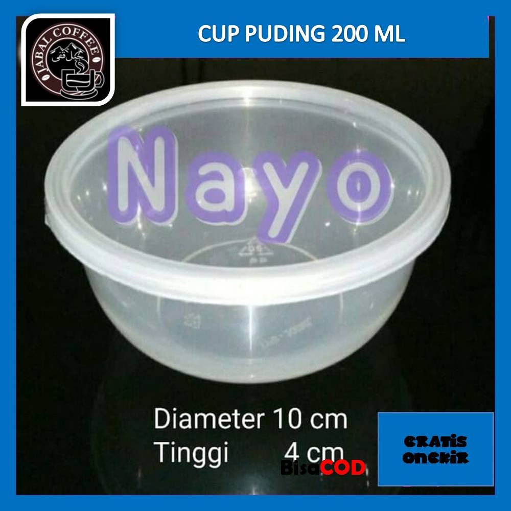 Mangkok Bulat Cup Puding 200 Ml + Tutup / Cup Plastik Thinwall Bowl 200 Ml 06