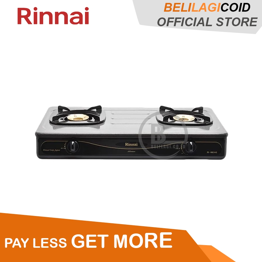 Rinnai Kompor Gas 2 Tungku RI 602 AG / Kompor Rinnai 2 Tungku RI-602AG / Kompor Gas Rinnai RI602AG /