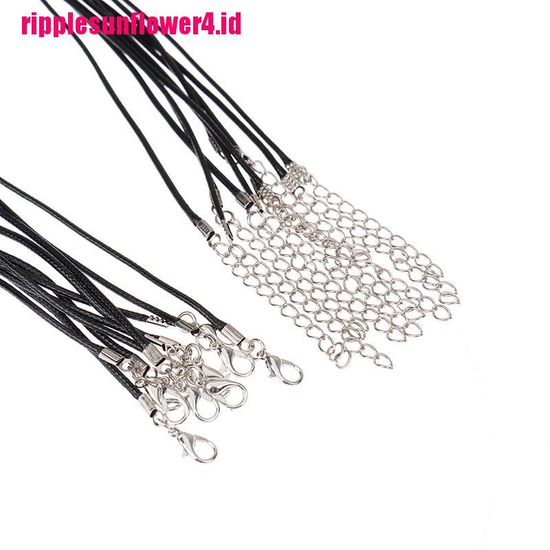 10 Pcs Kalung Tali Kulit Kepang Handmade Adjustable Dengan Liontin Ukuran 45cm