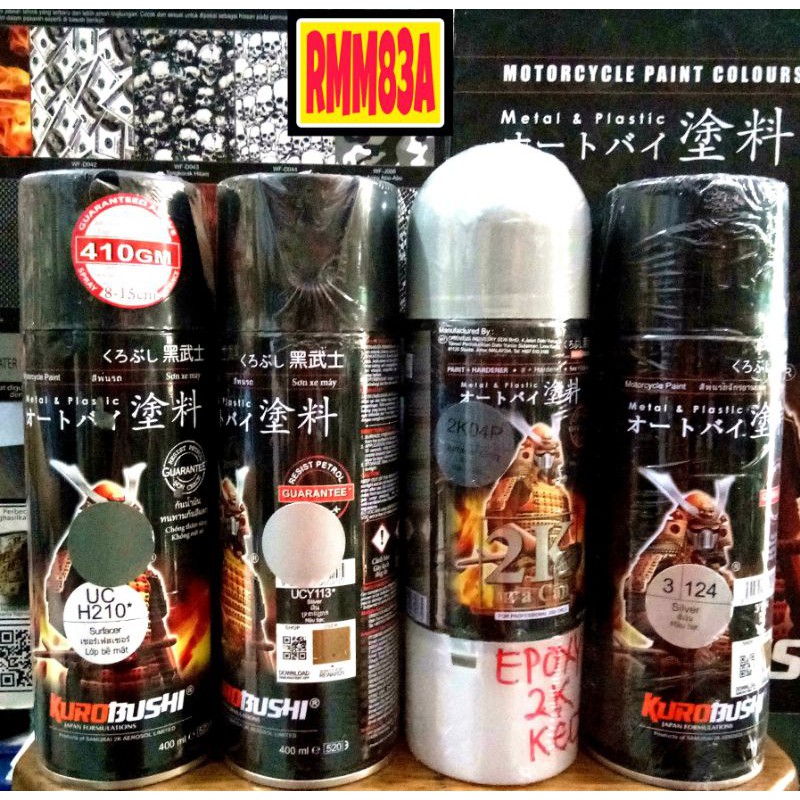 CAT SAMURAI PAINT Dasar EPOXY GREY UCH210- UCY113 SILVER 124 -2K04P kecil -SPARKLING 1701 -METALIK Y