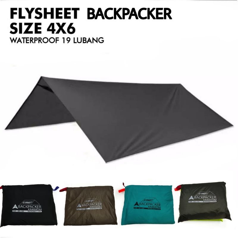 Flysheet 4x6 Meter Ultralight Waterproof Ukuran 4x6 Meter BACKPACKER 19 Lubang - Flysheet Pelindung 