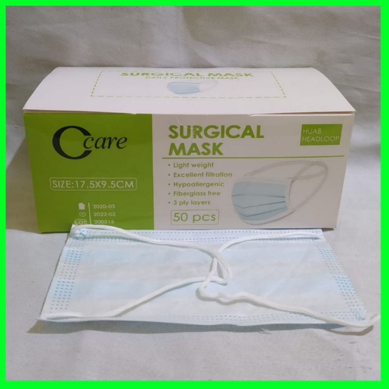 Masker Hijab O Care 3 Ply @50 Pcs