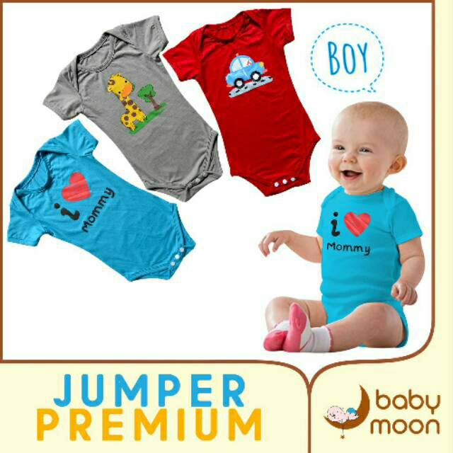 Jumper premium bayi pakaian jumper bayi baby moon jumper pendek bayi Body Suit Satuan JUMPER MOONS JUMPER BABY