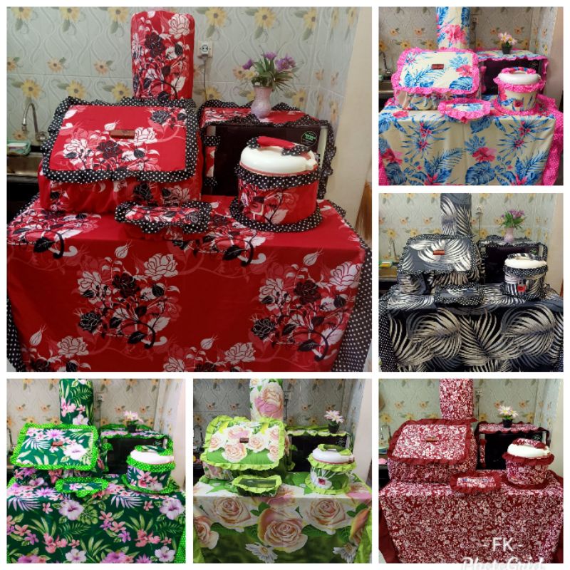 Kitchen Set Taplak Meja Makan Cover Kulkas Sarung Galon Tudung Saji