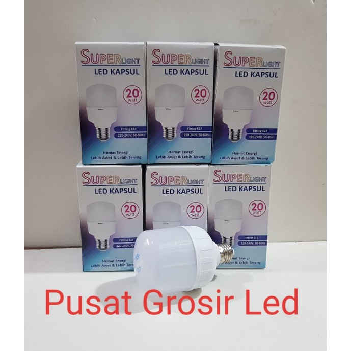 Lampu Led Kapsul 20 watt Superlight Cahaya Putih