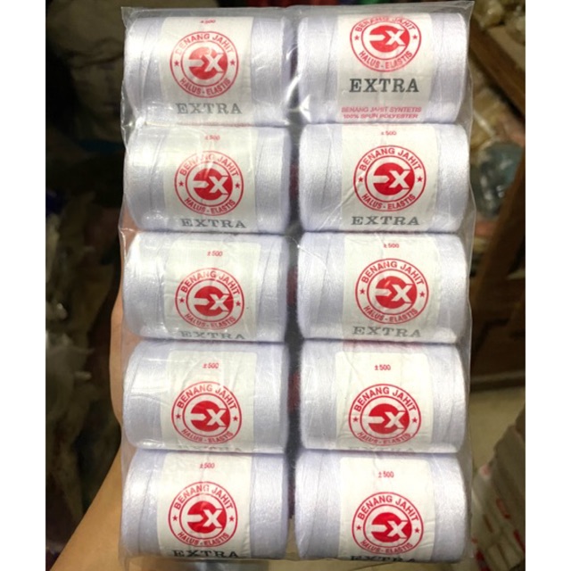 (1 pak isi 10) Benang Jeans - Benang Jahit Jeans Extra