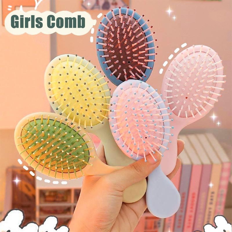 1pc Sisir Rambut Mini Anti Statis Warna Permen Untuk Wanita