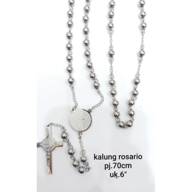 Kalung Rosario Silver Titanium72