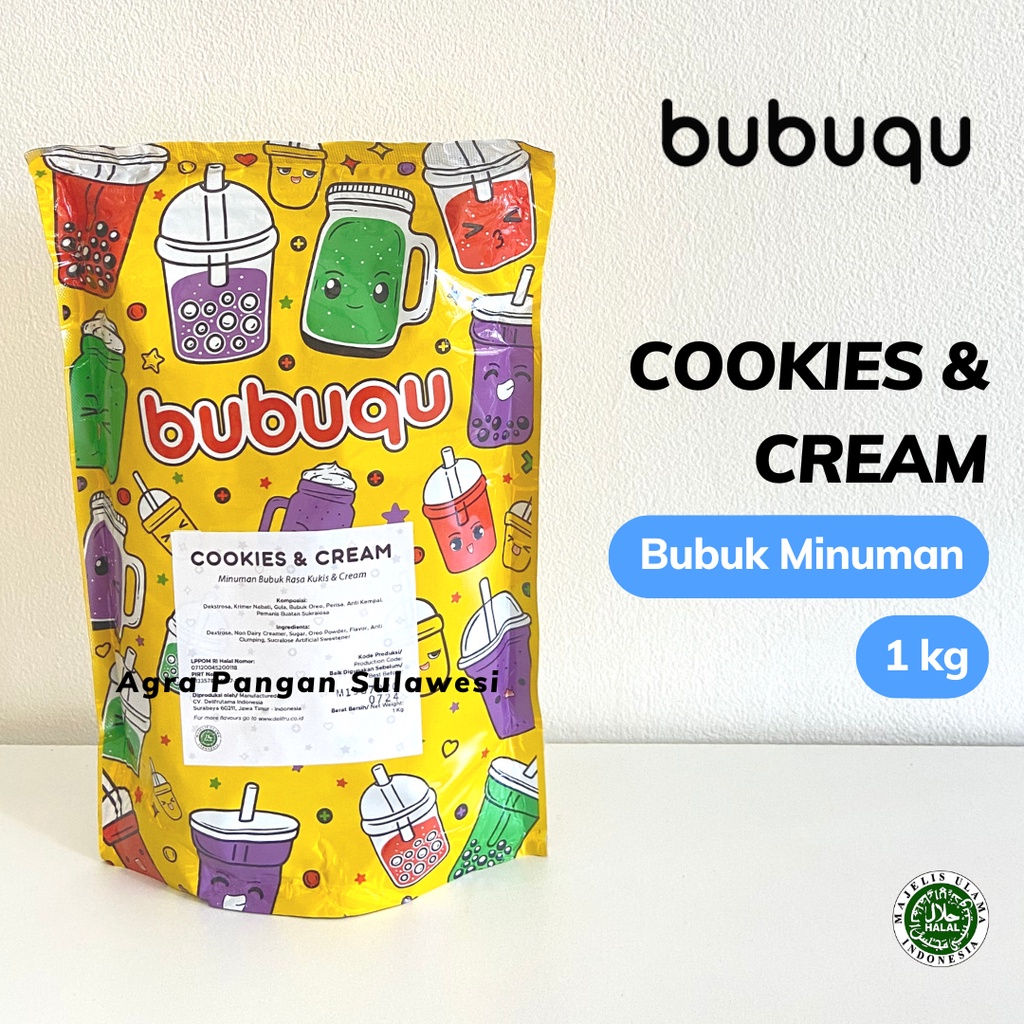 

Bubuk Minuman COOKIES AND CREAM 1kg Bubuqu Powder Drink Premix Cookies & Cream 1000gram