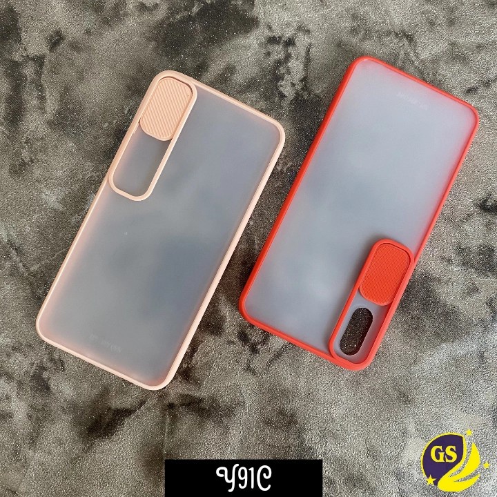 Vivo S1 S1 Pro S1Pro / Y19 / Y91 Y93 Y95 / Y91C Y1S Non Finger Slide Case Protection Camera Matte Candy Kamera Sliding Casing Windows