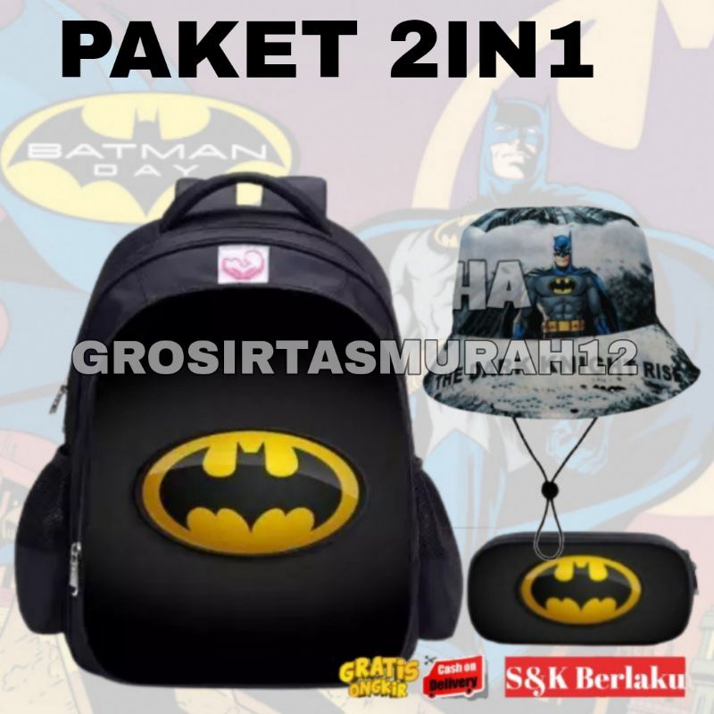 COD Tas Ransel Sekolah Anak laki laki TK SD PAUD Karakter super Hero