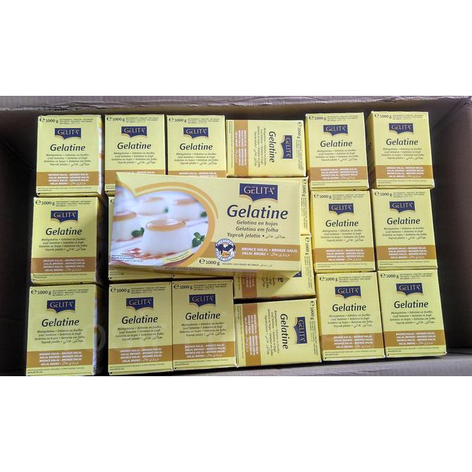 

Gelatin Lembaran Halal - 1kg / Gelatine Sheet Gelita Halal / Gelita