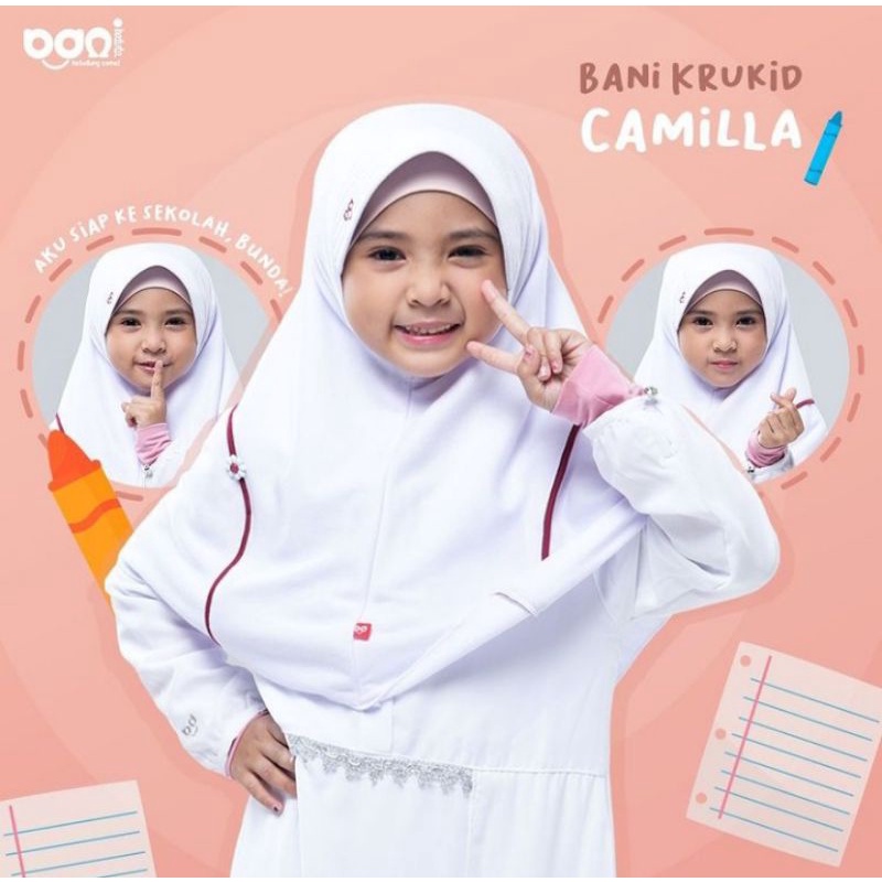 krukid camilla Bani batuta/kerudung sekolah anak/hijab anak/Bani batuta original