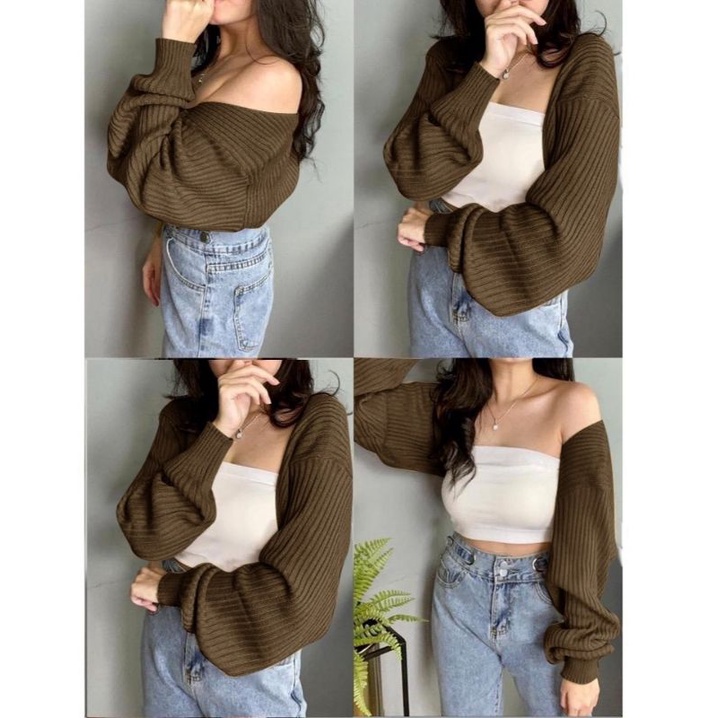 Ready 4Warna JC/ZR- RJT LIAM OVERSIZE CROP OUTER / Outer bolero knit / Cardigan rajut Murah