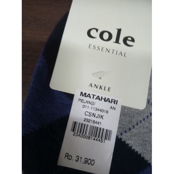 kaos kaki formal dewasa merk cole ori