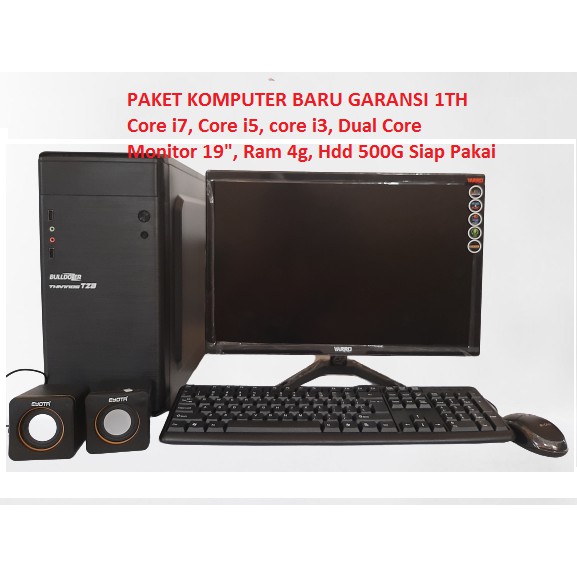 PAKET KOMPUTER BARU CORE I7-2600 - CORE I5-2500 - CORE I5-2400 - CORE I3-3240 - CORE I3-3220 - CORE I3-2120 - CORE I3-2100 - DUA CORE - RAM 4GB HDD 500GB LED 19&quot; SIAP PAKAI