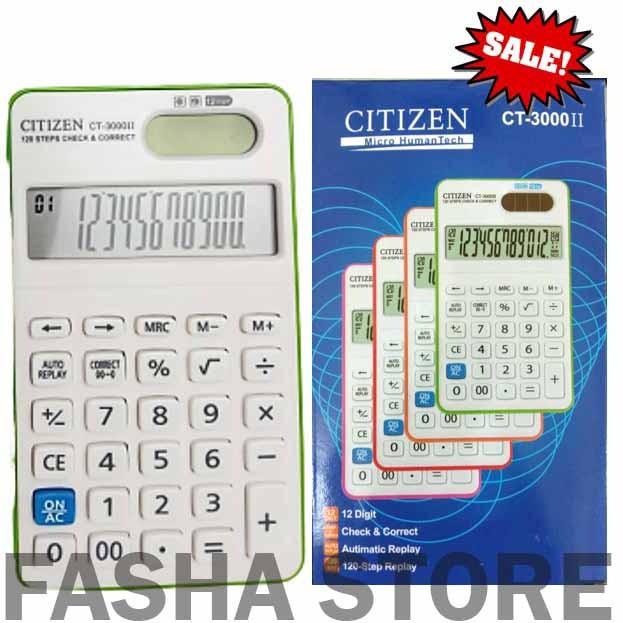 

Terbaru Kalkulator Citizen CT 3000 Calculator Pocket Check & Correct 12 Digit