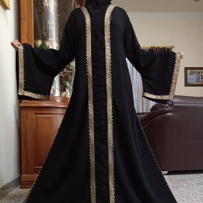 New Abaya Gamis Jubah Maxi Dress Arab Saudi Bordir Zephy Turki Umroh Dubai Turkey India Wanita Hitam