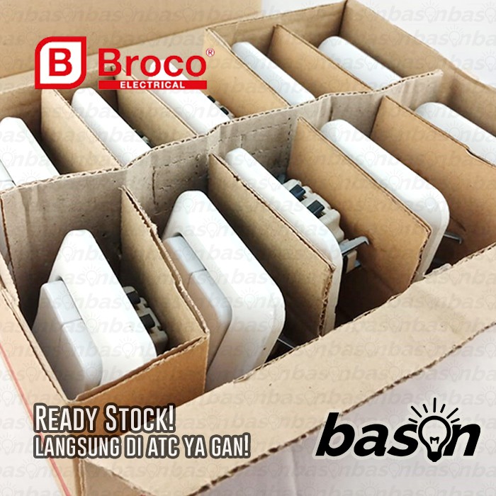 BROCO Gracio 4162 Double Switch White | Saklar 2 Gang 1 Way